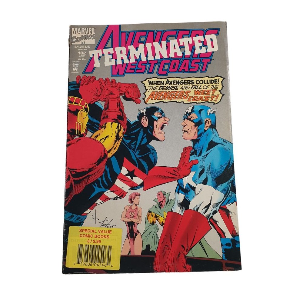 Avengers West Coast Terminated Marvel Comic Jan 1994 Book Collector Bagged Board